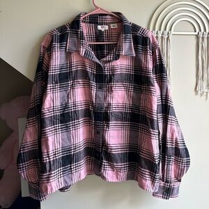 Levi's Pink and Black Plaid Shirt